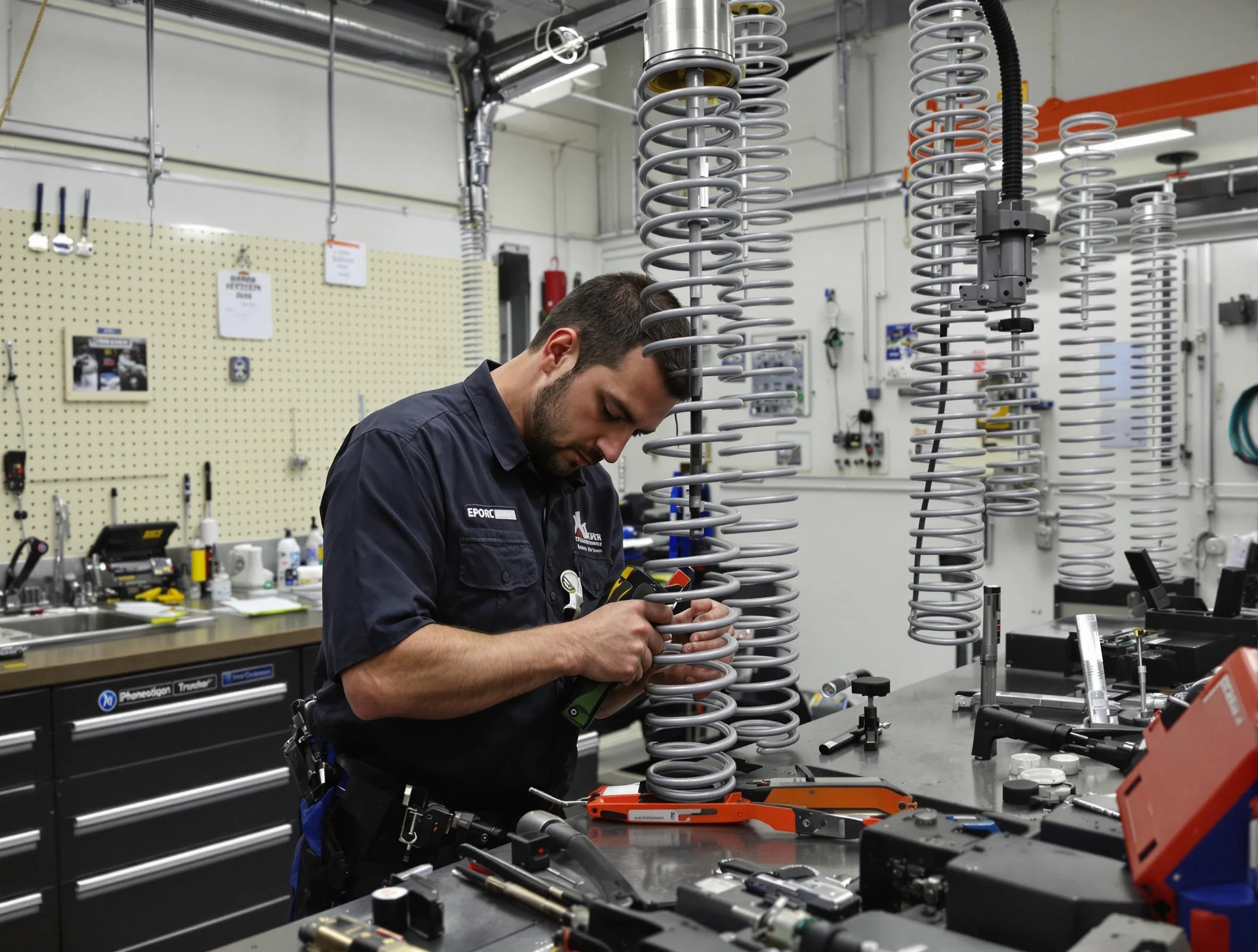 Hillsborough Garage Door Repair technician performing spring repair in Hillsborough